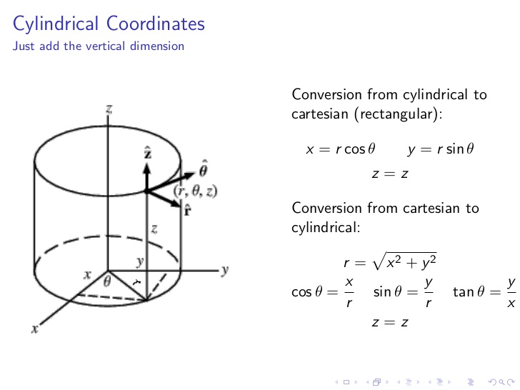 cylindrical coordinate systems